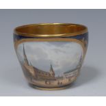 A 19th century Continental ogee shaped cabinet cup,