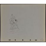 Art Work - Walt Disney Studios , 1936 - an original production drawing of Minnie Mouse Sitting,