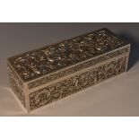 A Chinese export silver rectangular table box,