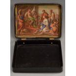 An 18th century tortoiseshell and gold pique rounded rectangular snuff box,