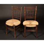 A pair of Arts and Crafts Sussex side chairs, designed by William Morris for Morris and Company,