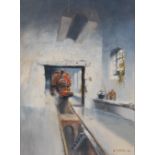 David Weston The Steam in the Railway Sheds signed, dated 1981, oil on canvas,