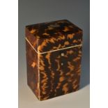 A 19th century tortoiseshell rounded rectangular etui,