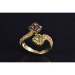 A fancy diamond dress ring,