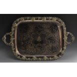 A large Victorian two-handled serving tray,