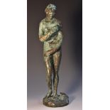 **Sackville, a green patinated bronze, of a naked lady,