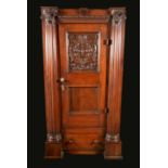 An '18th century' oak hall cupboard,