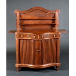 A late 18th/early 19th century mahogany serpentine fronted klap buffet,