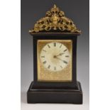 A 19th century French ebonised mantel timepiece,