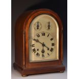 An early 20th century mahogany musical bracket clock, 15.