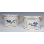 A pair of Derby pair of bough pots, painted probably in Billingsley's workshop in Mansfield,