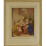 English School (19th century) Three Generations of Gossips watercolour and gouache,