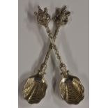 A pair of George V cast silver spoons,