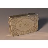 A Victorian silver shaped rectangular snuff box,