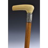 Police Interest - Sheffield - a Victorian silver mounted gentleman's presentation walking cane,