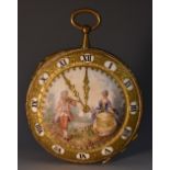 A 19th century novelty Continental porcelain bonbonierre as a pocket watch,