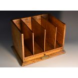 Military Interest - an oak telegram stationery rack, with pen drawer,