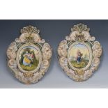 A pair of 19th century French faience plaques,