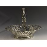 An early George III Scottish silver oval cake basket,