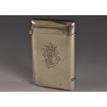 A Victorian silver rounded rectangular combination cigarette and vesta case, hinged covers,