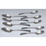 A set of four George III silver table spoons, Thomas Wallis II,