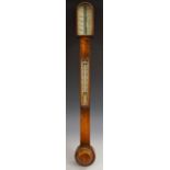 A 19th century mahogany stick barometer, ivory register inscribed Dobson, Beverley,