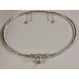 A diamond necklace, central individually mounted round old brilliant cut diamond approx 0.