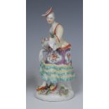 A late Derby dry edge/early pale family figure, Scottish Dancer,