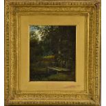 John Cuthbert Salmon (1844 - 1917) Bridge Over a Woodland Stream signed, oil on canvas,