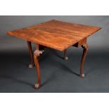 A George II Irish mahogany dropleaf table, rectangular top,