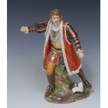 A Derby figure, of Richard III as portrayed by Edmund Keean wearing an ermine lined coat, 28.