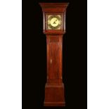 An early George III oak longcase clock, 28cm square brass dial inscribed saml.