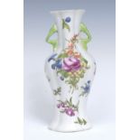 A Worcester quatrelobed bottle shape vase, lug handles,