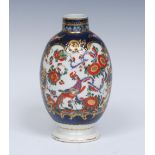 A Worcester Jabberwocky pattern ovoid tea canister, decorated in the Kakiemon style,