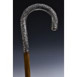 An Anglo-Indian silver-mounted malacca lady's walking stick,