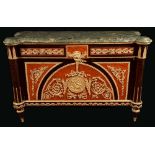 A Louis XV style gilt metal mounted commode a vantaux,