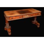 A Regency rosewood rounded rectangular library table,