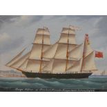 L**A**Renault (19th century) Barque Pitfour of Peterhead, Alexander Scroggie,