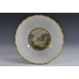 A Derby lobed bowl, painted by Zachariah Boreman,