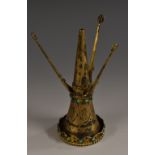 A Victorian silver-gilt trumpet shaped posy holder,