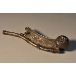 A Victorian silver Bosun's whistle.