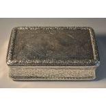 A large Victorian silver waisted rounded rectangular table snuff box,