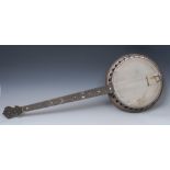 A Windsor Monarch Supreme banjo, inlaid with mother-of-pearl, 22 frets,