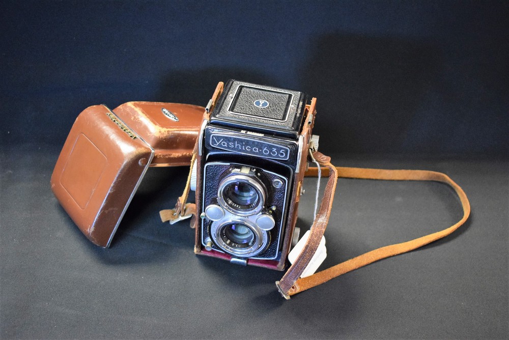 A Yashica 635 camera and case