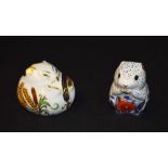 A Royal Crown Derby paperweight, Poppy Mouse, gold stopper, printed mark, boxed; another,