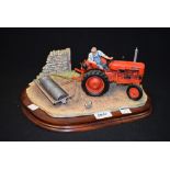 A Border Fine Arts tractor group, Turning With Care, B0094, wooden plinth base, approx.