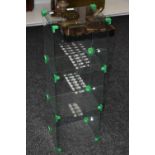 A collector's glass rectangular specimen table-top case, enclosing three specimen shelves,