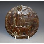 WW1, Memorial Plaque, after Edward Carter Preston (1885 - 1965), a large brown patinated plaquette,