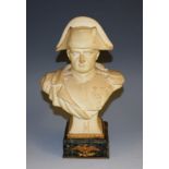 A 19th century Parian ware library bust, of Napoleon Bonaparte,