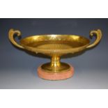A 19th century Neo-Classical Revival gilt metal oval two-handled table centre bowl,